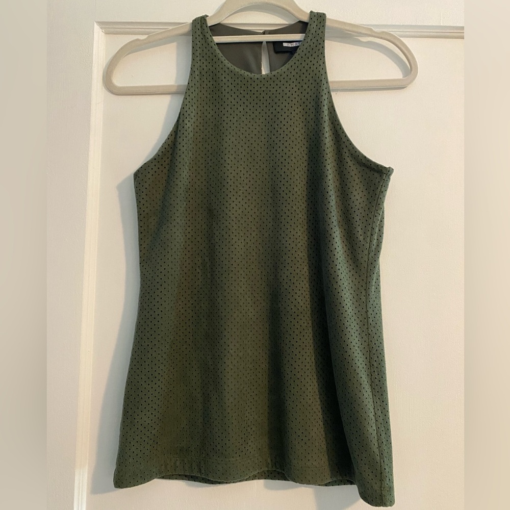 Anatomie Scoop Neck Minimalist Tank Top Dark Green Size XS